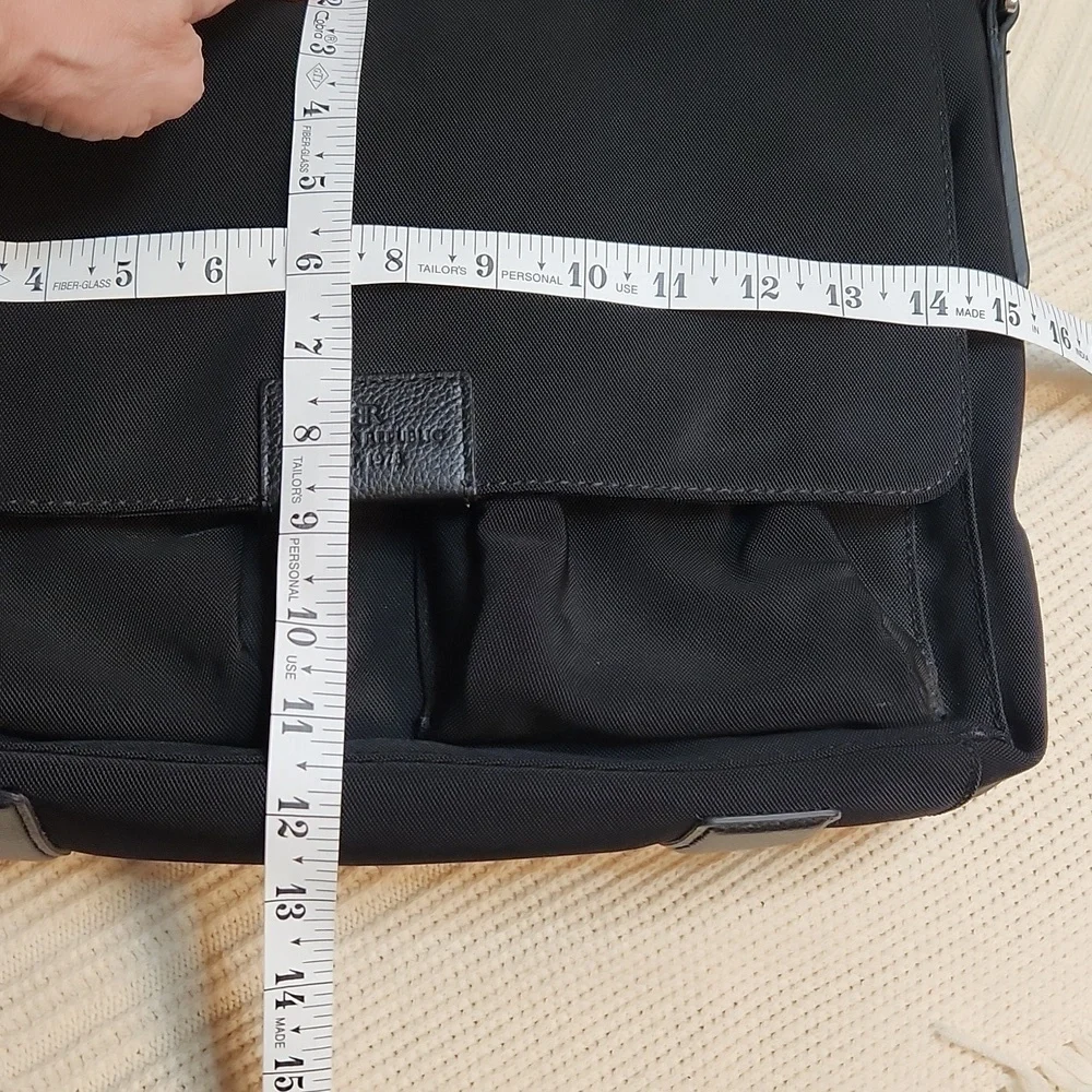 Banana Republic black canvas messenger laptop bag